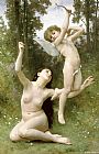 William Bouguereau Famous Paintings - Love Takes Flight